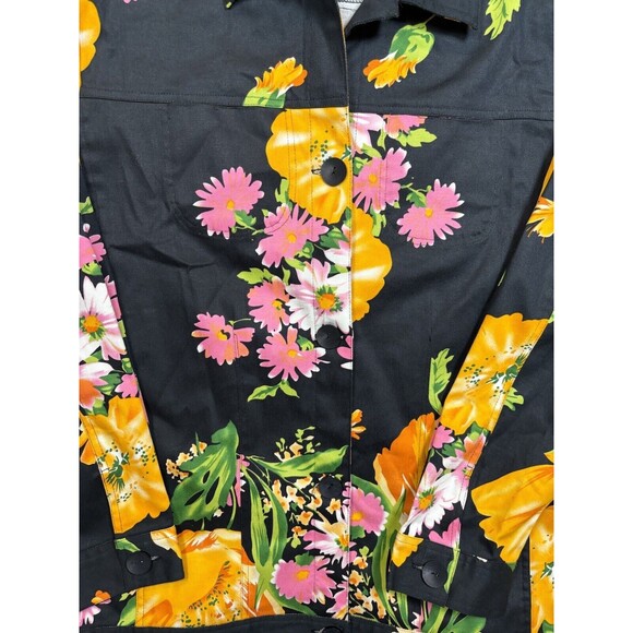 Morgan Cole Women’s Floral Button Up Jacket Black‎ With Floral AOP Size Medium - Picture 5 of 11